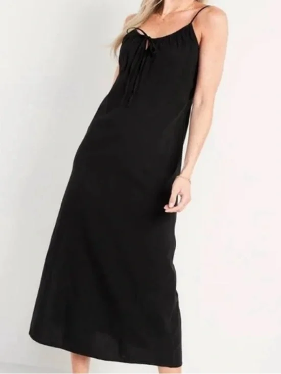Old Navy Sleeveless A Line Cami Maxi Dress Black Size Small - Picture 8 of 8